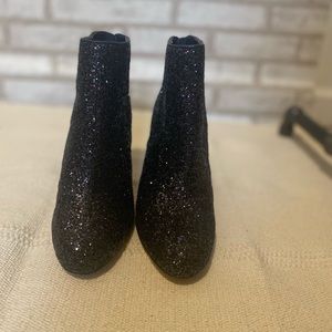 Sam Edelman Black + Purple Sparkle Booties